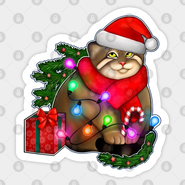 Pallas Santa cat Sticker by Meakm